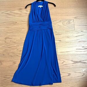 Evan Picone Royal Blue Ruched Halter cocktail dress